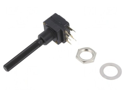 Potentiometru Axial 50k&amp;Omega; 200mW THT 6mm Plastic Mono Cărbune foto