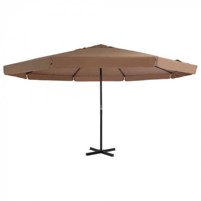 vidaXL Umbrelă soare exterior cu st&acirc;lp aluminiu gri taupe 500 cm