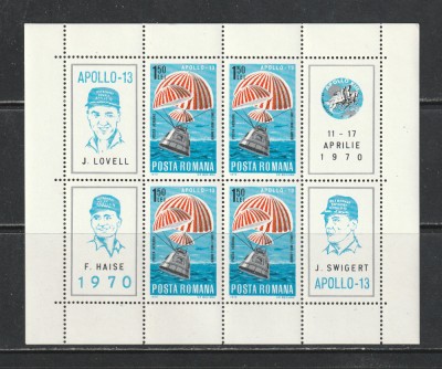 Romania 1970 - #733 Apollo 13 S/S 1v MNH foto