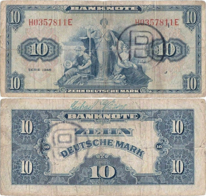 1949 (22 VIII), 10 mark (P-16b) - Germania!
