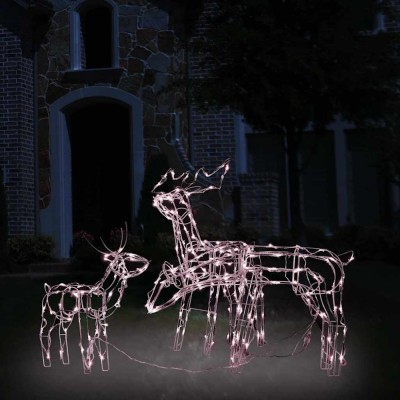 Instalație de lumini de Crăciun cu reni, 3 piese, 229 LED-uri foto