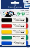 Set 5 markere pentru textile | Faber-Castell, Faber Castell