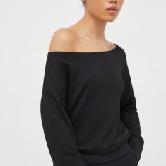 Dkny bluza femei, culoarea negru, neted