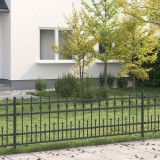 vidaXL Gard Spike Ring Negru 200 x 130 cm Oțel vopsit electrostatic 42030105
