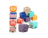 Set blocuri senzoriale moi animale, 12 elemente, MalPlay 108600