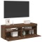 vidaXL Comode TV cu lumini LED, 2 buc., stejar maro, 60x35x40 cm