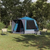 Cort de Camping albastru 420 x 420 x 227 cm Poliester