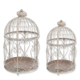 Set doua colivii decorative din fier forjat antik white XW-47