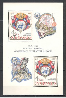 Cehoslovacia.1980 35 ani ONU-Bl. XC.542 foto