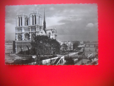 HOPCT 86369 CATEDRALA NOTRE DAME PARIS 1955 - FRANTA-STAMPILOGRAFIE-CIRCULATA foto