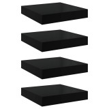 Cumpara ieftin Rafturi de perete 4 buc. negru extralucios 23x23,5x3,8 cm, MDF