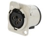 Conector XLR soclu mamă PIN 3 drept cu buton THT argintiu, Neutrik