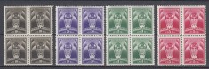 ROMANIA 1936 FONDUL AVIATIEI PILOT BLOCURI DE 4 TIMBRE MNH