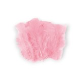 Set 20 pene decorative curca, lungime 10 - 15 cm, Roz deschis