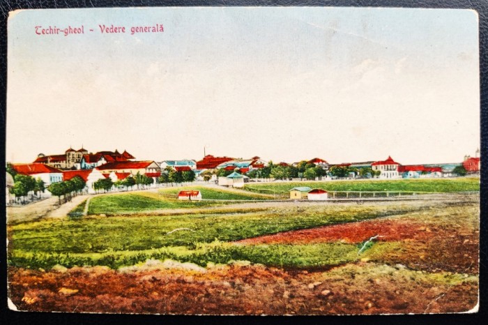 Techir-gheol - Vedere generala 1924 Techirghiol - printata, color, circulata la Oradia Mare, 2 timbre intacte, Editura Horovitz