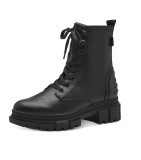 s.Oliver, Ghete din piele ecologica cu toc masiv, Negru, Negru stins, 36, Resigilat, Grad A