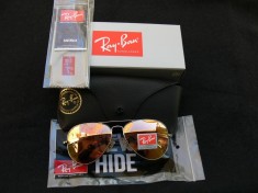 OCHELARI De Soare RAY BAN AVIATOR 3025 Polarizari Pachet Complect !!! LENTILA STICLA !!