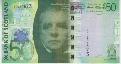 B11 - Bancnota foarte vechi - Marea Britanie - Scotia - 50 lire sterline foto
