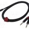 Cablu Jack 3,5mm la Jack 6,3mm x2 3m negru REDS MUSIC PVC ecranat stereo