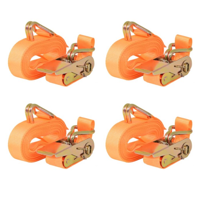 Gossi chingi fixare cu clichet, 4 buc, 0,4 tone 6 mx25 mm, portocaliu