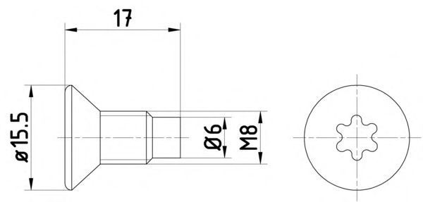 Surub, disc frana DACIA DOKKER (2012 - 2016) HELLA 8DZ 355 209-041