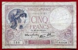 FRANTA 5 francs 26 10 1939 circulata **