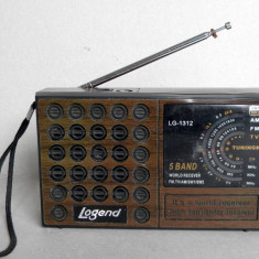 Radio receptor portabil chinezesc cu antena, 5 benzi, marca LEGEND anii 90