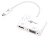 Cablu Adaptor Goobay USB C la HDMI D-Sub 15pin, USB 3.0, Alb, 0.15m, Suport 4K UHD