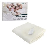 Patura electrica 150x80 cm 60w 3 trepte incalzire telecomanda detasabila alba