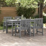 VidaXL Set de 4 scaune de grădină Gri deschis, dimensiuni 65.5x55.5x88 cm, fabricat din HDPE.