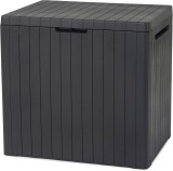 Cutie de depozitare pentru balcon &icirc;n aer liber 113L, efect panou lemn gri