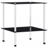 VidaXL Raft cu 2 niveluri, negru, 40 x 40 x 47 cm, sticlă securizată 249508