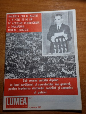 revista lumea 28 ianuarie 1988-nicolae ceausescu la varsta de 70 ani foto