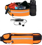 Centura pentru drumetii cu suport pentru telefon/casti Wellxunk, neopren, portocaliu/negru, 39 x 10 cm / 70 cm
