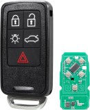 Cheie Auto Programabila Completa 433MHz, Techstar, cu 5 butoane si Cip ID46, Compatibila Volvo S60, V60, V70, XC60, XC70, S80, V40, FCCID: KR55WK49264