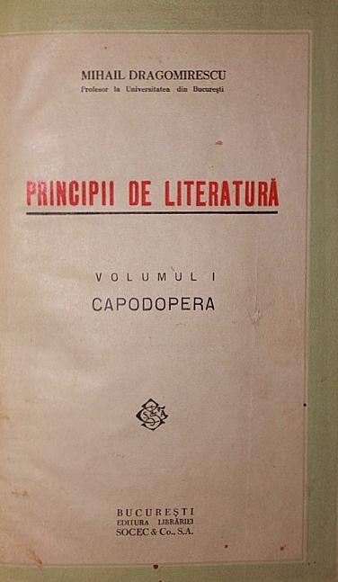 PRINCIPII DE LITERATURA