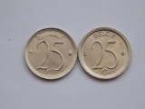 LOT 2 MONEDE DIFERITE 25 CENTIMES 1970 BELGIA, Europa