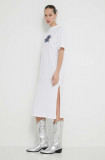 Karl Lagerfeld Jeans rochie din bumbac culoarea alb, mini, drept