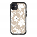 Husa iPhone 11 - Skino Flower Glam, flori bej