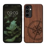 Husa Kwmobile pentru Samsung Galaxy A55, Maro, Lemn, KWM000021PL002C, Silicon, Carcasa