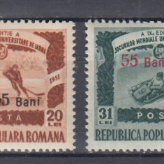 ROMANIA 1952 LP 309 JOCURILE MONDIALE DE IARNA SUPRATIPAR SERIE MNH