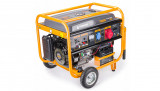 Generator curent electric 7500 W, 7.5 KW, 220 V, 380 V Pornire la Cheie, Automata, Roti si Manere, Stabilizator de tensiune (AVR), monofazat, Trifazat