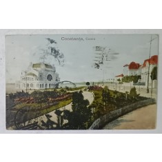 CONSTANTA , CAZINOUL SI VILELE DIN VECINATATE , VEDERE INSPRE MARE , CARTE POSTALA , 1924