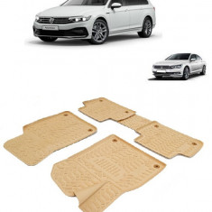 Covorase cauciuc stil tavita BEJ VW Passat B8 2015-2020