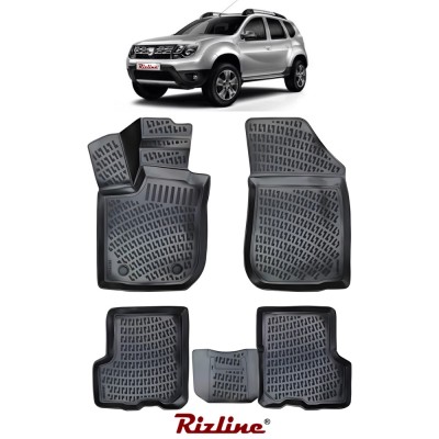 Covorase auto tip tavita Rizline 3D &amp;ndash; Dacia Duster 4x2 (2009&amp;ndash;2017) &amp;ndash; Set fata + spate foto
