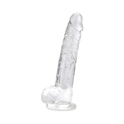 Loving Joy 9 Inch Dildo with Balls Clear foto