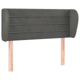 Cumpara ieftin Tablie de pat cu aripioare gri inchis 83x23x78/88 cm catifea