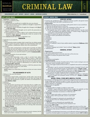 Criminal Law: A Quickstudy Laminated Reference Guide foto