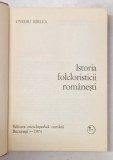 ISTORIA FOLCLORISTICII ROMANESTI de OVIDIU BARLEA 1974