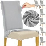 Set 6 huse elastice pentru scaune, gri deschis, Ruhhy